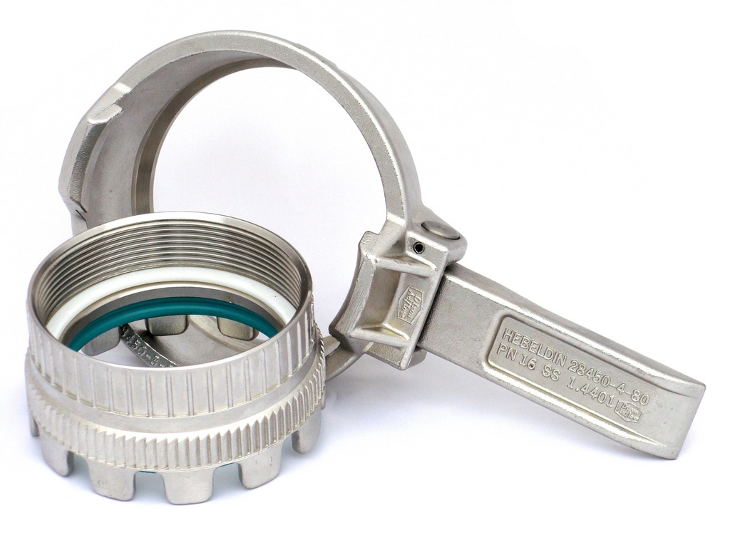 Tankwagenkupplung MK Mutterteil mit Spannring und Dichtring IG,